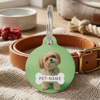 Placa Para Mascotas Foto personalizada de mascota perro con texto e im
