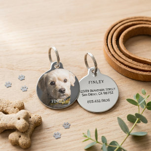 Placa Para Mascotas Foto personalizada y texto personalizado