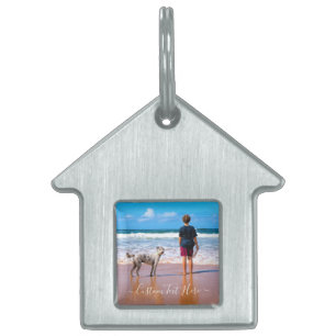 Placa Para Mascotas Foto personalizado y texto etiqueta su propio dise