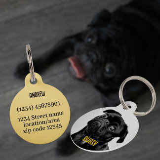 Placa Para Mascotas Foto y texto personalizados