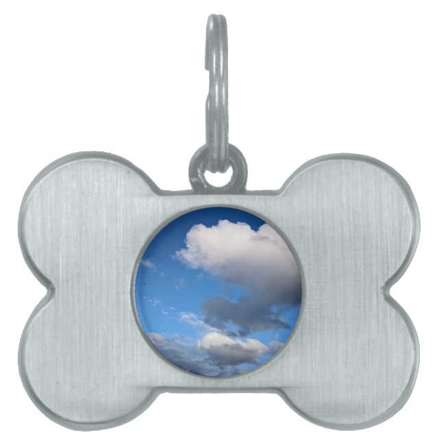 Placa Para Mascotas Fotos de nubes grises (Frente)
