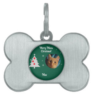 Placa Para Mascotas Fotos de tres gatos, Navidad personalizada