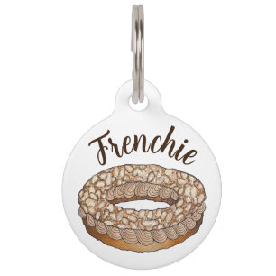 Placa Para Mascotas Frenchie French Paris Brest Choux Pastel Postre