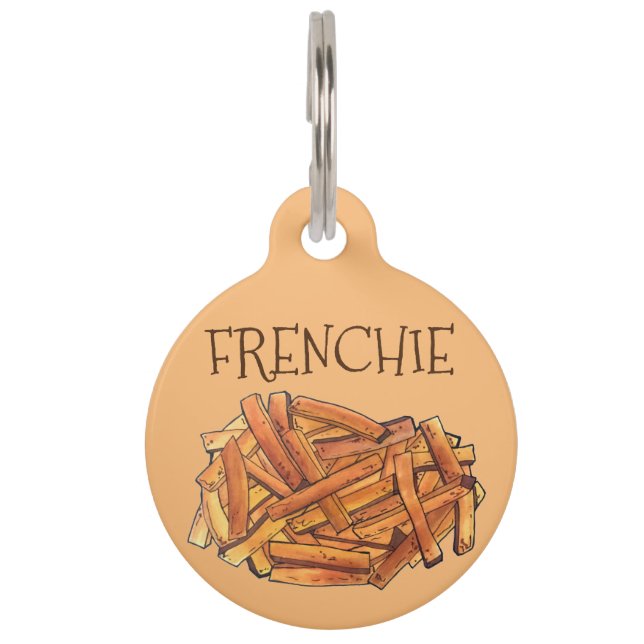 Placa Para Mascotas FRENCHIE Fry Fries Fried Fries Fried Patatas frita (Anverso)
