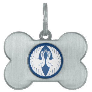Placa Para Mascotas Frente a grúas blancas