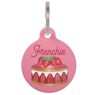 Placa Para Mascotas Fresa Fraisier Cake Pastelería Francesa Chef Bakú