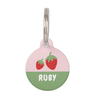 PLACA PARA MASCOTAS FRESAS