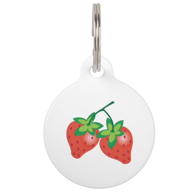 Placa Para Mascotas Fresas (Anverso)