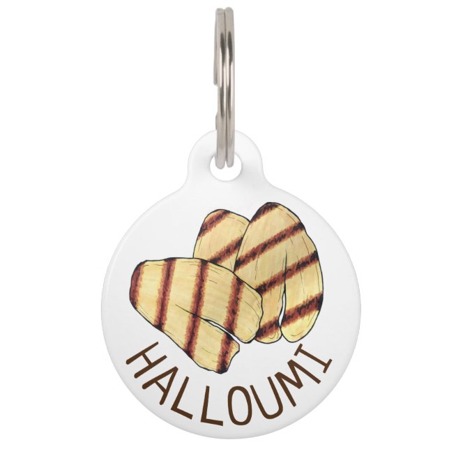 Placa Para Mascotas Fried Halloumi comida chipriota Haloumi Cheese (Anverso)
