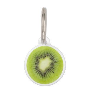 Placa Para Mascotas Fruta de kiwi fresca. Primer redondo de la