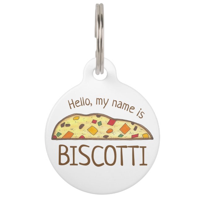 Placa Para Mascotas Fruta de panadería italiana Biscotti Cocina a la v (Anverso)