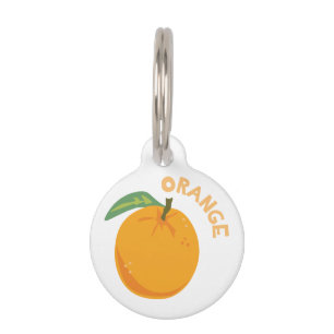 Placa Para Mascotas Fruta Naranja