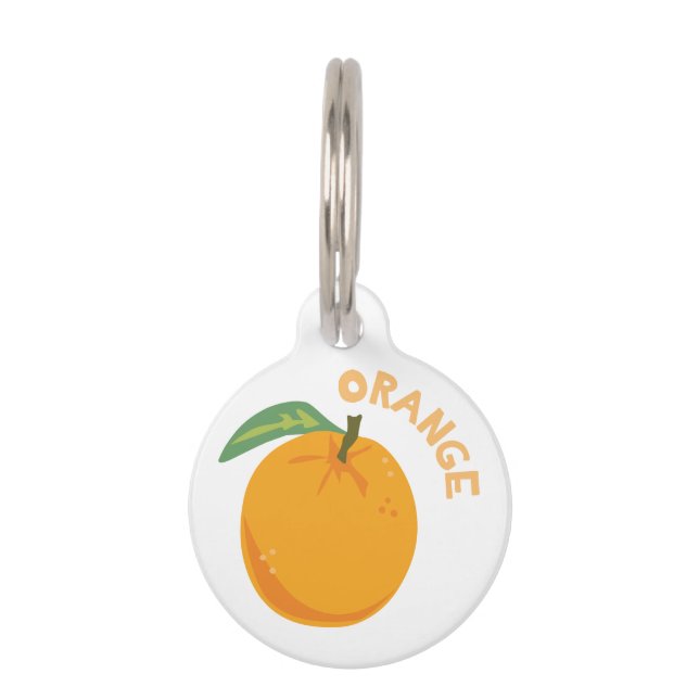 Placa Para Mascotas Fruta naranja (Anverso)
