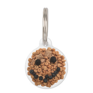 Placa Para Mascotas Fruta sonriente y rostro de cereales