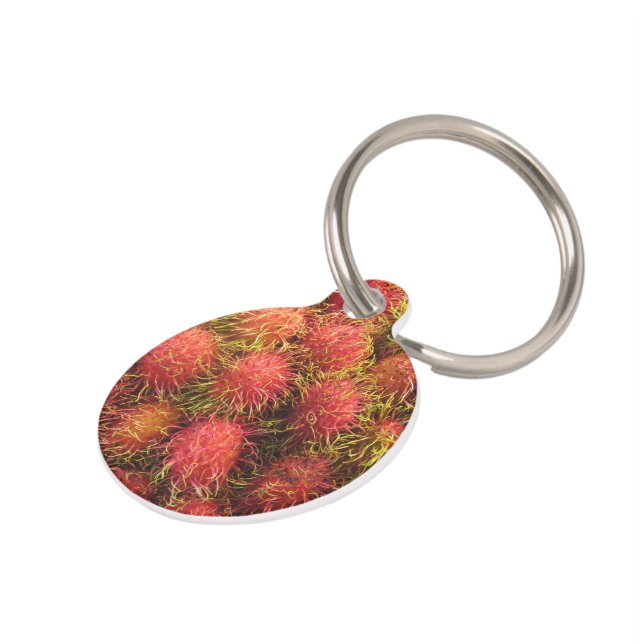 Placa Para Mascotas Fruta tropical de Rambutan (Lateral)