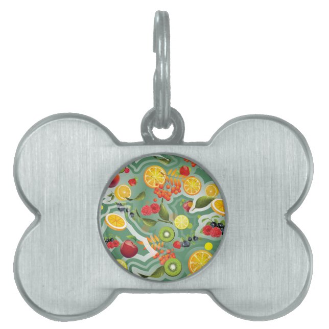 Placa Para Mascotas Frutas mixtas 7 (Frente)