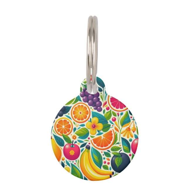Placa Para Mascotas Frutos coloridos (Anverso)