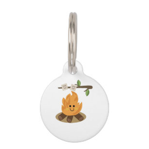Placa Para Mascotas Fuego de malvavisco