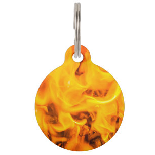 Placa Para Mascotas Fuego y llamas
