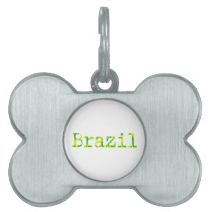 Placa Para Mascotas Fuente verde y amarilla de Brasil