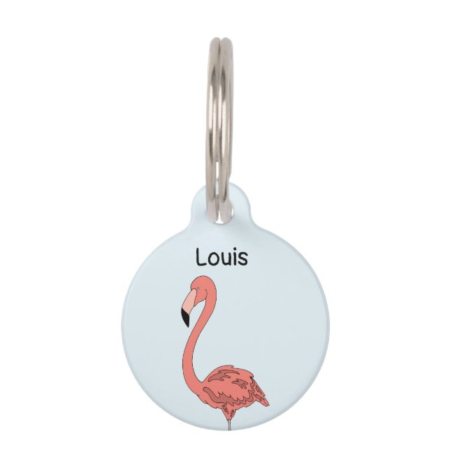 Placa Para Mascotas Fun Flamingo Pet Tag (Anverso)