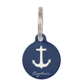 Placa Para Mascotas Funky Anchor Capitán Océano Navegante