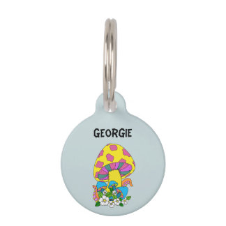 Placa Para Mascotas Funky Mushroom