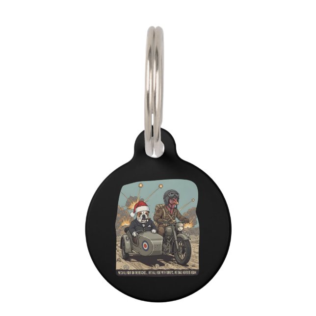 Placa Para Mascotas Funny British themed Christmas (Anverso)