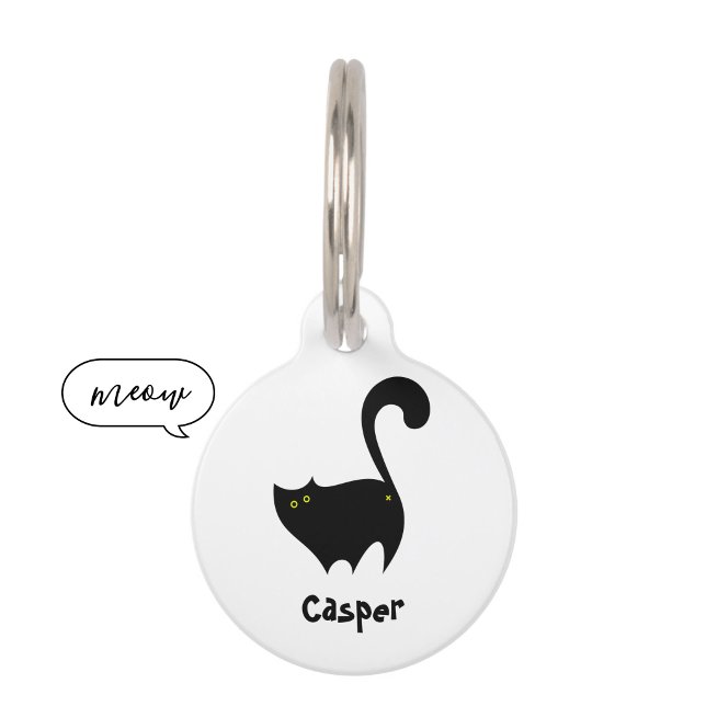 Placa Para Mascotas Funny Cheeky Black Cat Butt Personalizado (Subido por el creador)