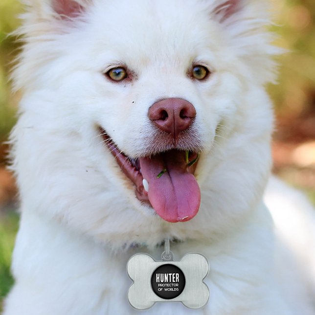 Placa Para Mascotas Funny Protector de Mundos (Subido por el creador)