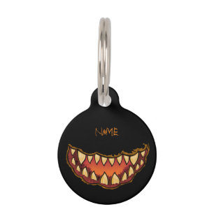 Placa Para Mascotas Funny Scary Jack o'lantern Thunder_Cove