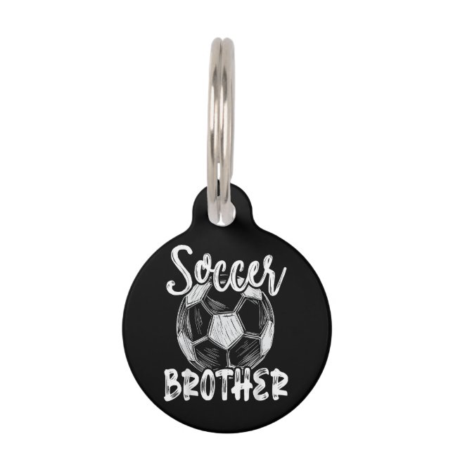 Placa Para Mascotas Fútbol Hermano Hombres Familia Jugador de Equipo S (Anverso)