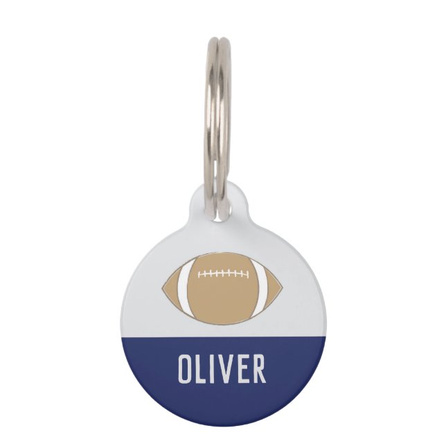 PLACA PARA MASCOTAS FÚTBOL (NAVY) (Anverso)