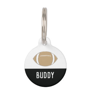 PLACA PARA MASCOTAS FÚTBOL (NEGRO)