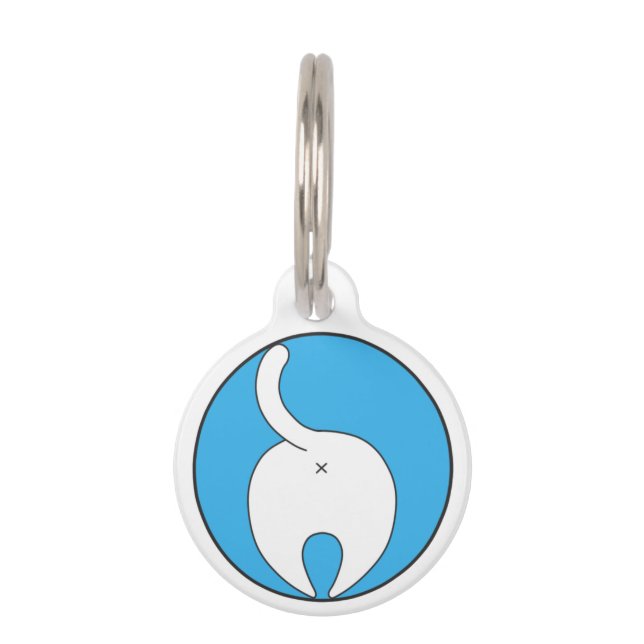 Placa Para Mascotas fuzzy bum (Anverso)