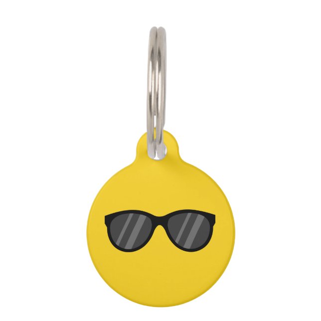 Placa Para Mascotas Gafas de sol de Personalizado Guay | Añadir nombre (Anverso)