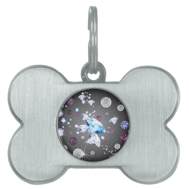 Placa Para Mascotas Galaxia Diamante 5 (Frente)