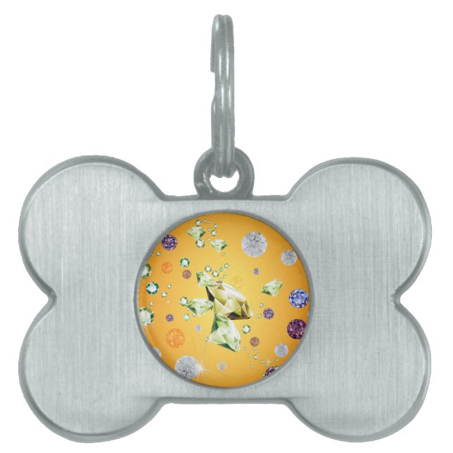 Placa Para Mascotas Galaxia Diamante 7 (Frente)
