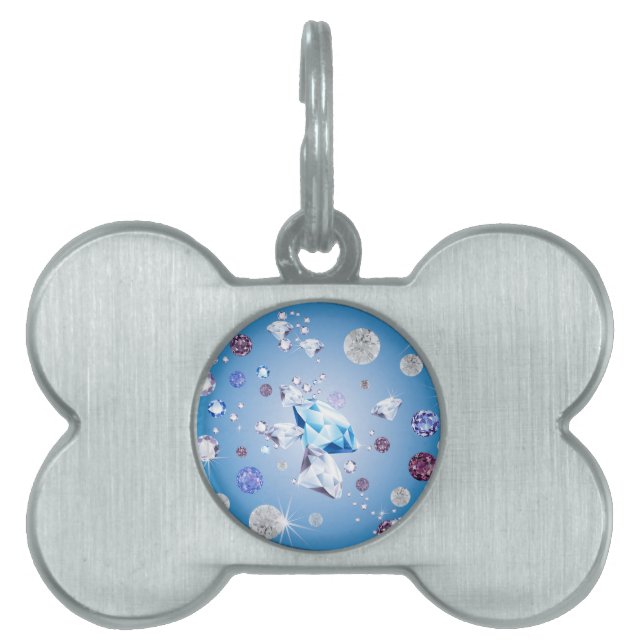 Placa Para Mascotas Galaxia Diamond 4 (Frente)