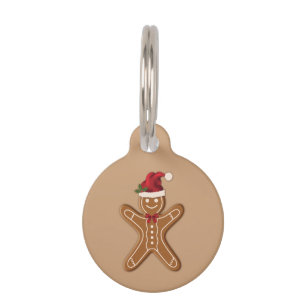 Placa Para Mascotas Galleta de jengibre festiva de Navidad