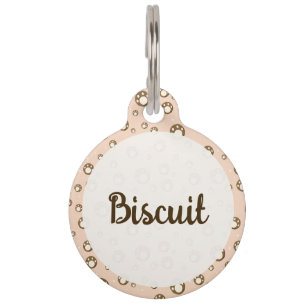 Placa Para Mascotas Galletas de Huella de Garra Patrón de Naranja Clar