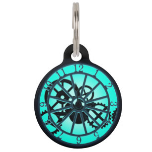 Placa Para Mascotas Gases visibles del reloj de hierro gótico Steampu
