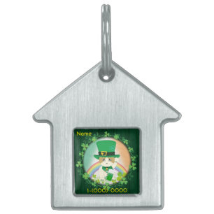 Placa Para Mascotas Gata Tabby Jengibre Alegre Irlandés