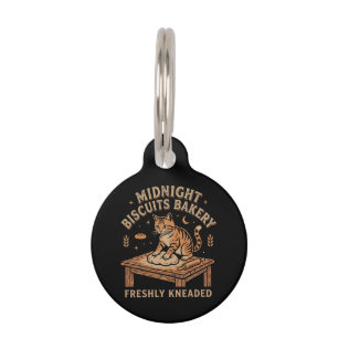 Placa Para Mascotas Gato Antiguo Amasando Galletas de Medianoche Panad