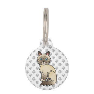 Placa Para Mascotas Gato Birman de Tabby de Punta de Chocolate e Infor