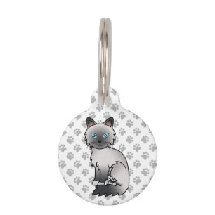 Placa Para Mascotas Gato Birman / Ragdoll de punto azul e información