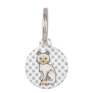 Placa Para Mascotas Gato Birman / Ragdoll de punto crema e información