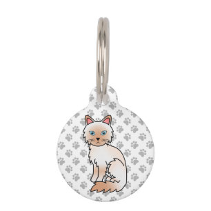 Placa Para Mascotas Gato Birman / Ragdoll de punto rojo e información 
