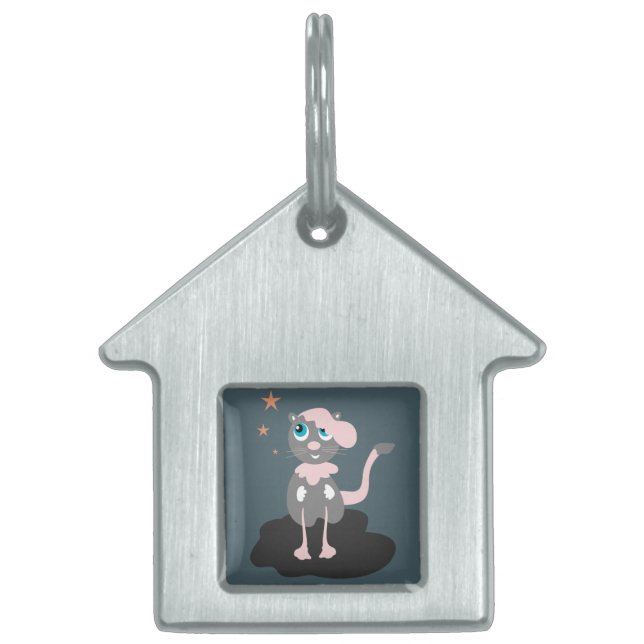 Placa Para Mascotas Gato Caminando Etiqueta de Mascota (Frente)