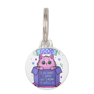 Placa Para Mascotas Gato Caótico Bueno Hago lo que Quiero